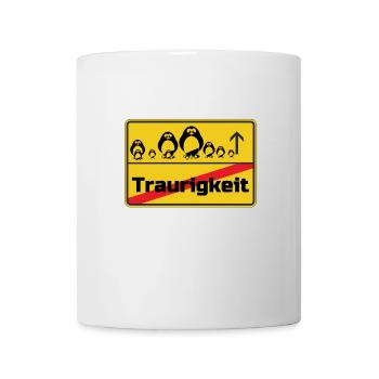 Ortsschild Pinguine Geschenk - Tasse - Weiß - Vorne