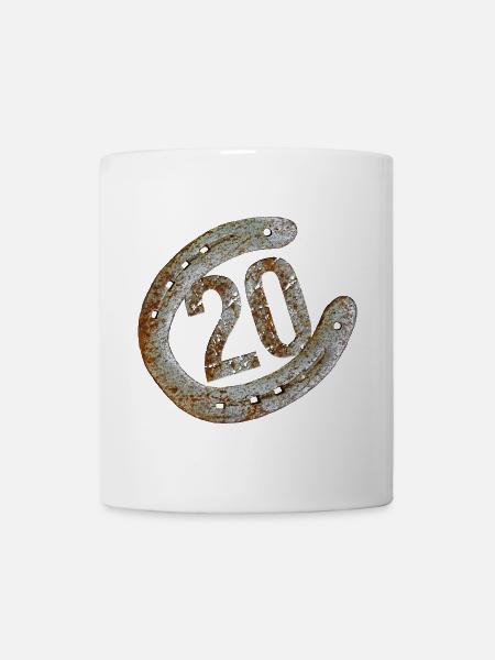 Hufeisen - 20 Jahre - Tasse - Weiß