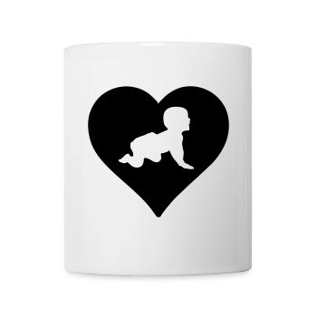 Herz für Babies Baby Geburt Kind Geschenk - Tasse - Weiß - Vorne