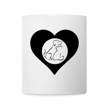 Herz voller Tierliebe Geschenk - Tasse - Weiß - Vorne