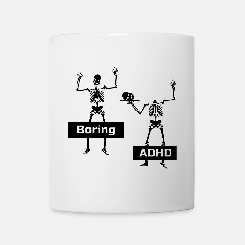 Ennuyeux vs TDAH TDAH Dire cadeau - Mug blanc - blanc