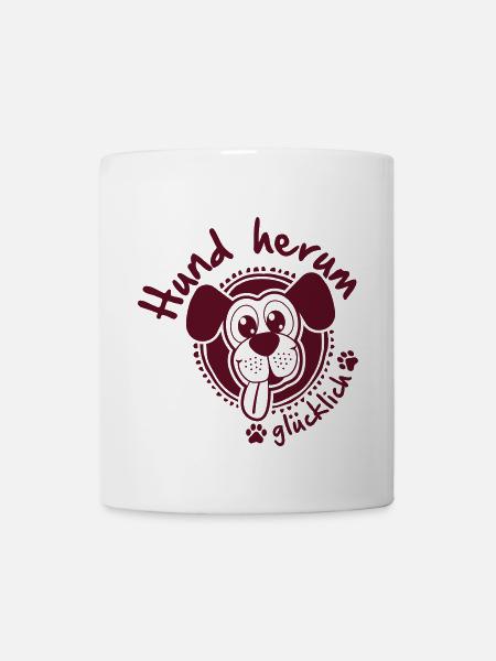 Hund herum glücklich - Tasse - Weiß