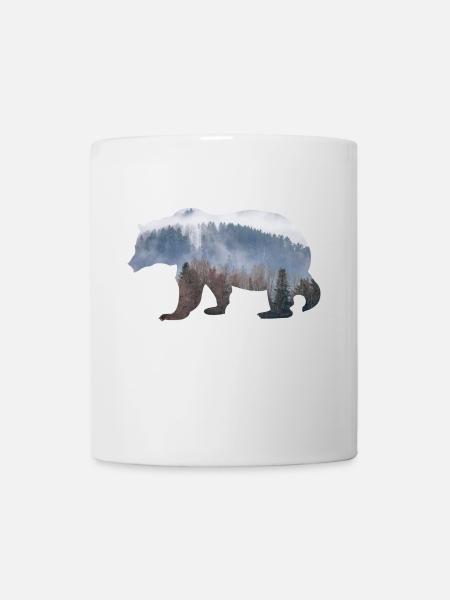 Bär mit Wald - Tasse - Weiß