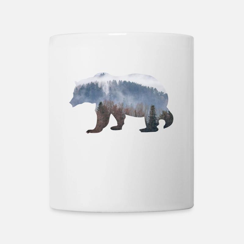 Bär mit Wald - Tasse - Weiß