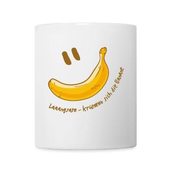 Langsam krümmt sich die Banane - Tasse - Weiß - Vorne