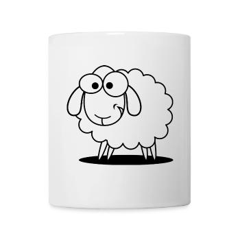 Funny sheep with sweet look - Mug - white - Front