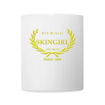 Old School Skingirl Anti-Racist Since 1969 (gelber - Tasse - Weiß - Vorne