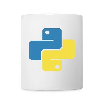 Python Pixelart - Tasse - Weiß - Vorne