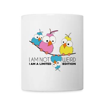 Pas bizarre. Je suis une édition limitée. Oiseaux sur un fil - Mug blanc - blanc - Devant