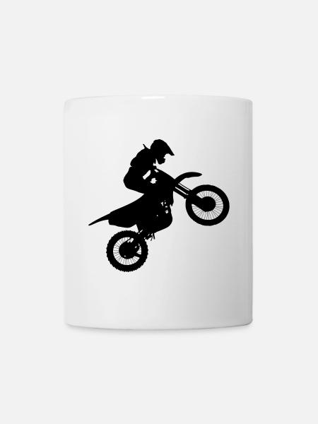 Image du pilote de motocross # - Mug blanc - blanc