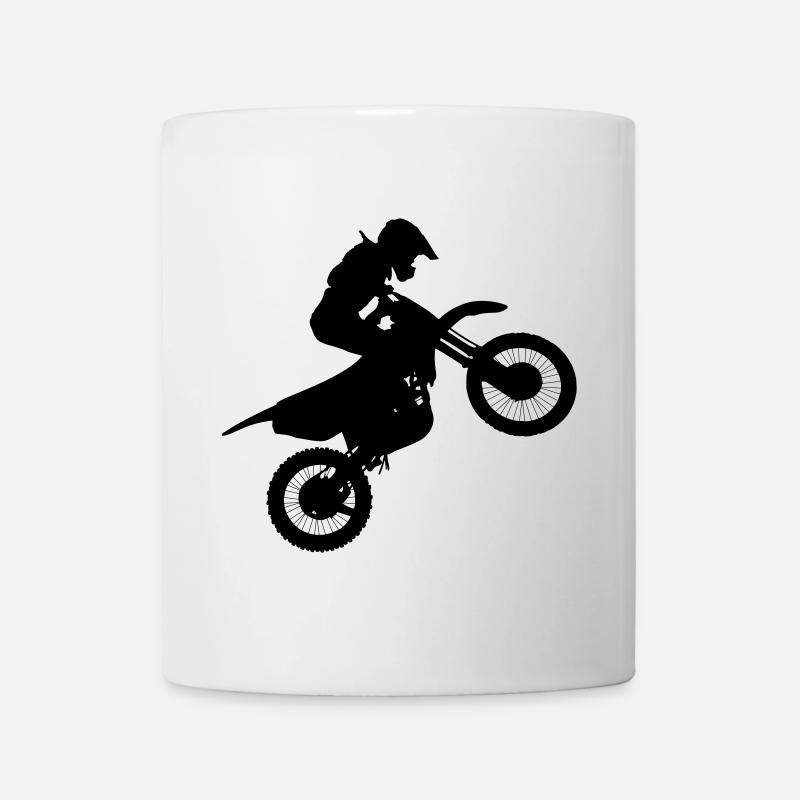 Image du pilote de motocross # - Mug blanc - blanc