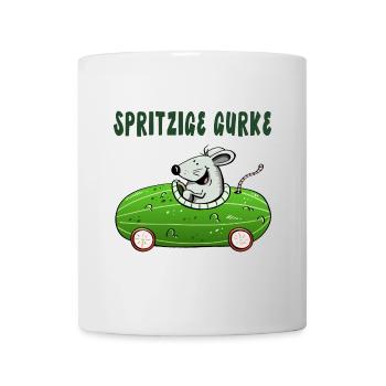 Spritzige Gurke - Spritztour - Auto - Maus - Tasse - Weiß - Vorne