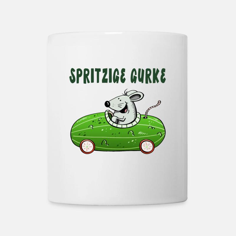 Spritzige Gurke - Spritztour - Auto - Maus - Tasse - Weiß