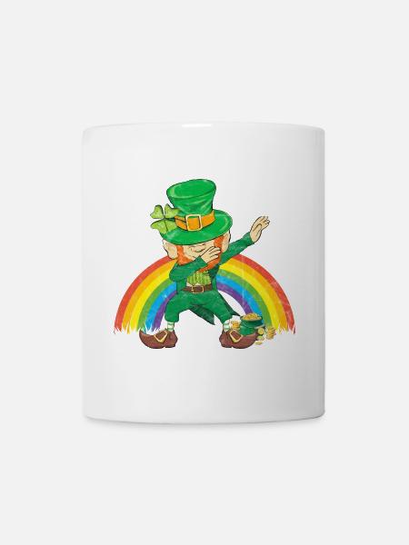 Dancing Leprechaun Dabbing Rainbow - Mug - white