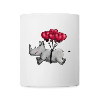 Fliegendes Nashorn - Tasse - Weiß - Vorne