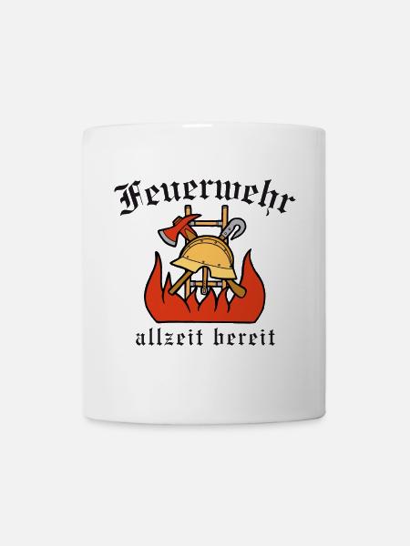 Altes Feuerwehrzeichen - Tasse - Weiß