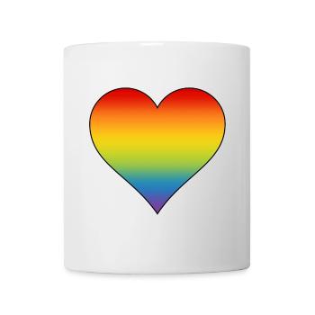 Cœur arc-en-ciel - Mug blanc - blanc - Devant