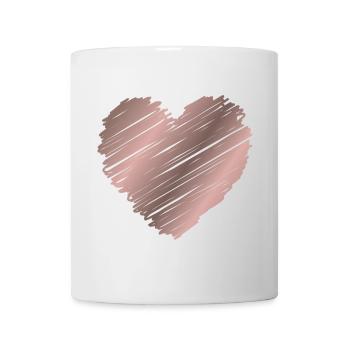 Roségold Pinselherz – Minimal Love Design - Tasse - Weiß - Vorne