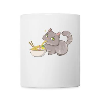 Katze stiehlt Ramen - Tasse - Weiß - Vorne