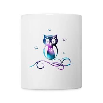 Galaxy Owl with Stars, Heart and Tribal - Mug - white - Front