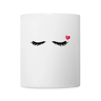 Eyelashes - Heart - Eyes Closed - Gift Idea - Mug - white - Front