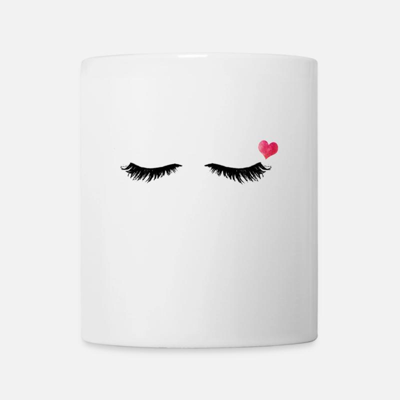 Eyelashes - Heart - Eyes Closed - Gift Idea - Mug - white