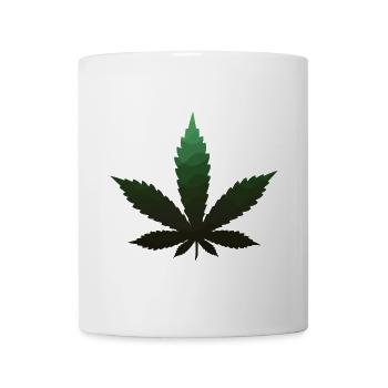 green marijuana leaf - Mug - white - Front
