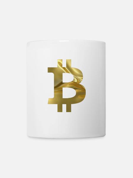 Goldenes Bitcoin-Symbol Design - Tasse - Weiß