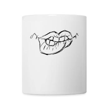 Sexy lips, to fall in love with, gift idea, bite - Mug - white - Front