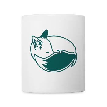 Fuchs eingekuschelt – Kawaii Fox Cartoon Design - Tasse - Weiß - Vorne