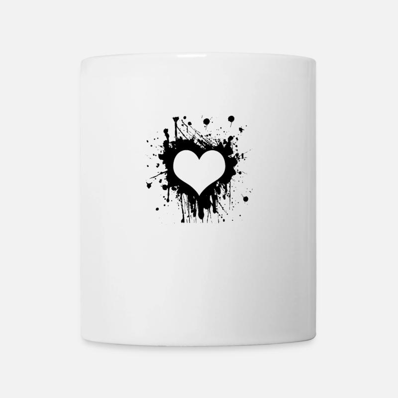 Herz schwarz - Tasse - Weiß
