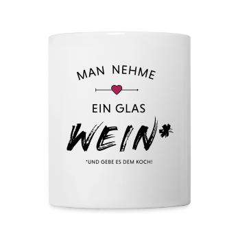 Take a glass of wine and give it to the cook - Mug - white - Front