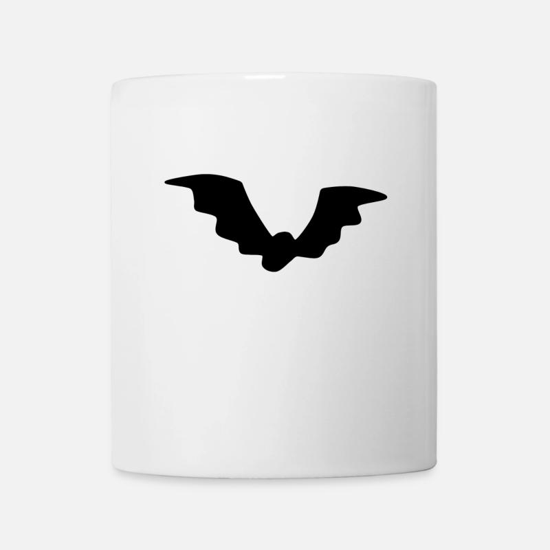 Fledermaus schwarz comic silhouette vampir geschen - Tasse - Weiß