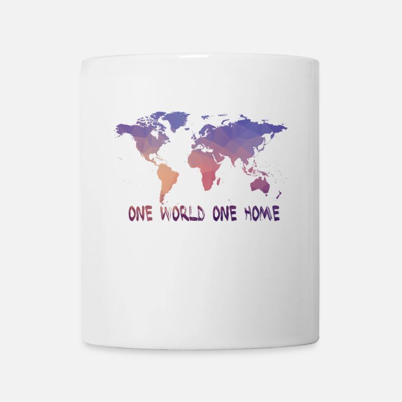 One World One Home Weltkarte - Tasse - Weiß
