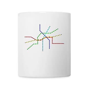 Liniennetzplan / Fahrplan / Straßenbahn - Tasse - Weiß - Vorne
