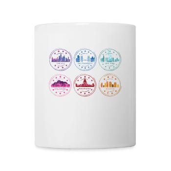 Travel Souvenir Funny Skyline USA Round Trip - Mug - white - Front
