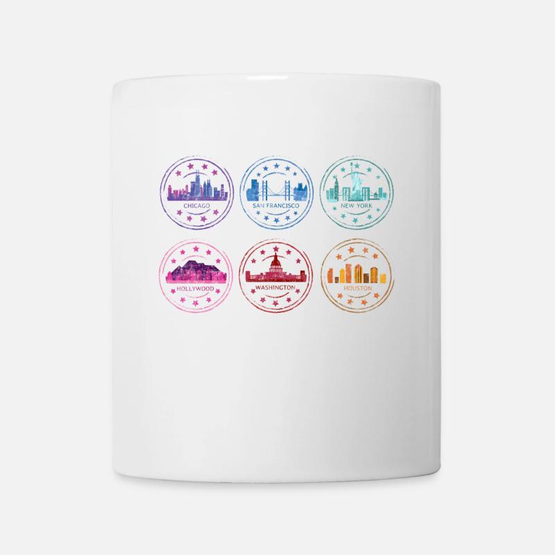 Voyage Souvenir Funny Skyline USA Aller-retour - Mug blanc - blanc