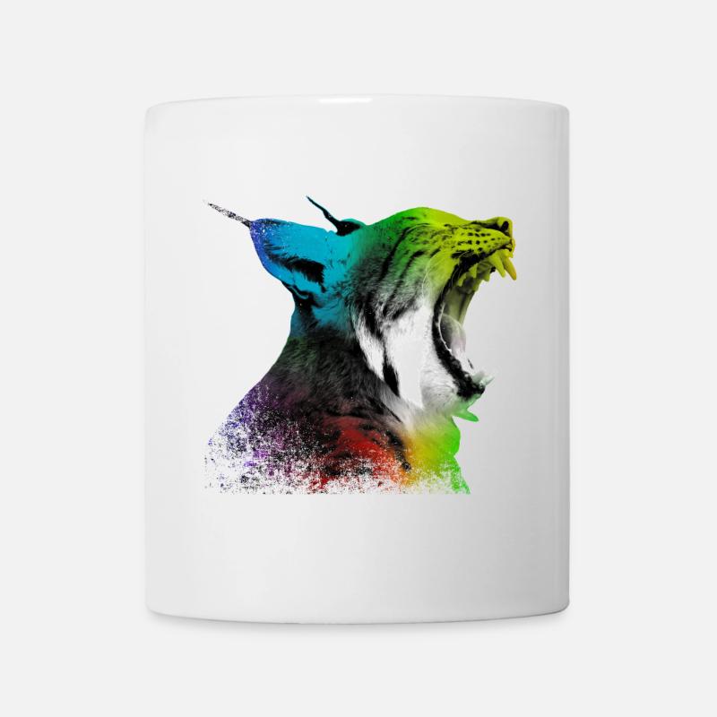 Gähnender Luchs - Tasse - Weiß