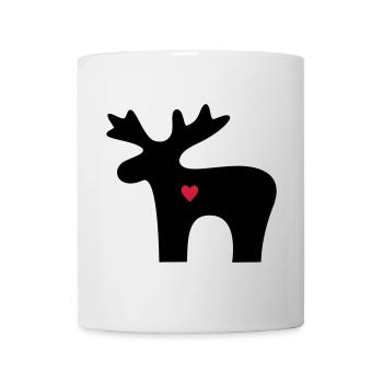 Moose heart love silhouette christmas - Mug - white - Front