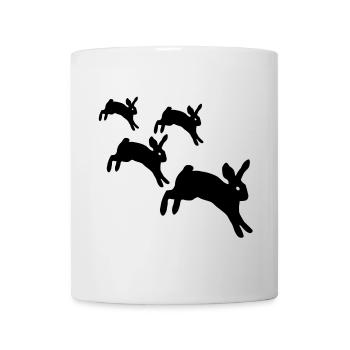 Springen Kaninchen - Tasse - Weiß - Vorne