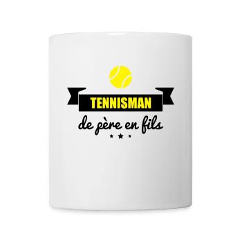 Tennisman de père en fils Spreadshirt - Mug blanc - blanc - Devant