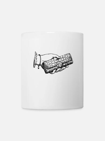 Main avec portefeuille - Mug blanc - blanc