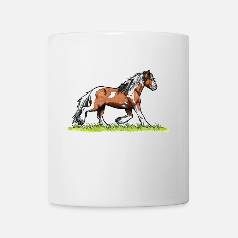 Horse motif Tinker Piebald Gift Funny Irish - Mug - white