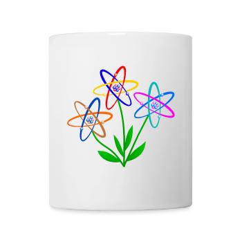puissance florale, atome, noyau atomique, énergie nucléaire des fleurs - Mug blanc - blanc - Devant