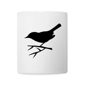 Vogel sitzt auf dem Ast - Tasse - Weiß - Vorne