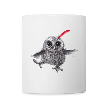 Chief Red - Glückliche Eule - Tasse - Weiß - Vorne