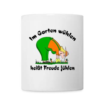 Im Garten wühlen heißt Freude fühlen - Tasse - Weiß - Vorne
