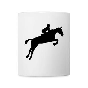 Reitsport Reiter Hindernis Pferdesprung - Tasse - Weiß - Vorne