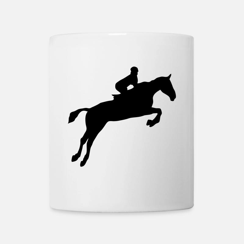 equitation cavalier obstacle cheval saut - Mug blanc - blanc