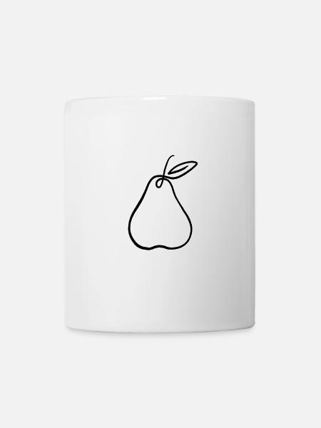 Pear Illustration – Minimal Fruit Design - Mug - white